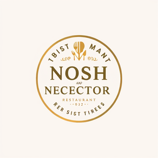 Professional logo design. NOSH AND NECTOR restaurant esthetic logo
