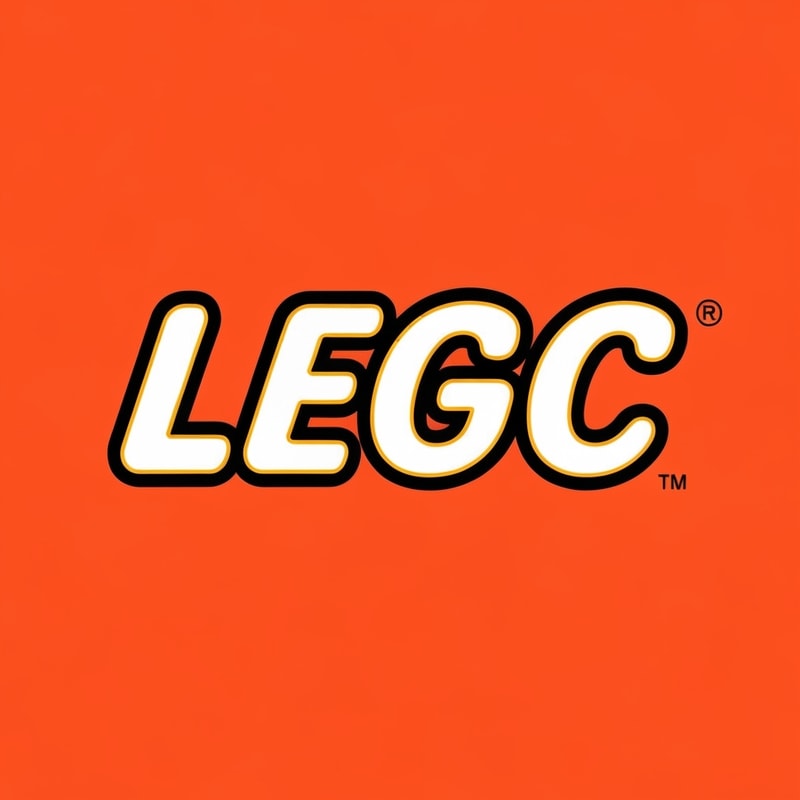create the lego logo but instead of the letters spelling "lego"  make it spell "UGC" make sure all the colors, fonts, etc are the exact same as the original lego logo