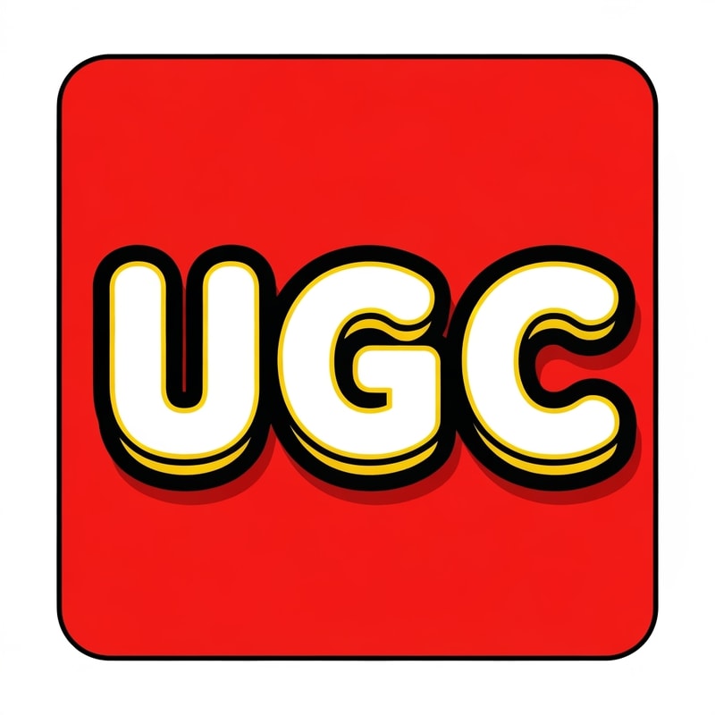 Create a logo strongly inspired by the classic LEGO mark, replacing the word “LEGO” with the letters “UGC”. Use a bright red square background with a thin white outer border and a thick yellow inner outline. Center the word UGC in a bold, rounded, bubble-style display type that matches the original logo’s weight and proportions: white letter fills, then a thin yellow stroke around each white letter, then a thick black outline around the yellow stroke. Add a subtle black drop shadow to give the letters the same lifted, embossed feel. Keep proportions, alignment, spacing, and contrast visually equivalent to the original so the new mark reads as the same classic style but with the letters U-G-C. Output at high resolution (at least 4000×4000 px) with transparent background and also a version on white.
Note to designer: exact pixel-for-pixel replication of LEGO’s proprietary type is not requested here — match the letter shapes and rounded geometry closely so the wordmark reads like the original but reads “UGC.” Use clean vector shapes and provide source files (SVG / AI). Color references: red ~ #E4001B, yellow ~ #FFD700, black #000000, white #FFFFFF.