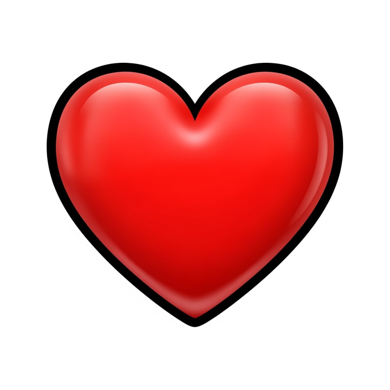 create an realistic art looking flat vector heart cartoonish with black outline