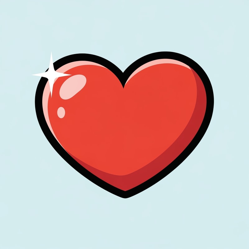 create an anime art looking flat vector heart cartoonish with black outline