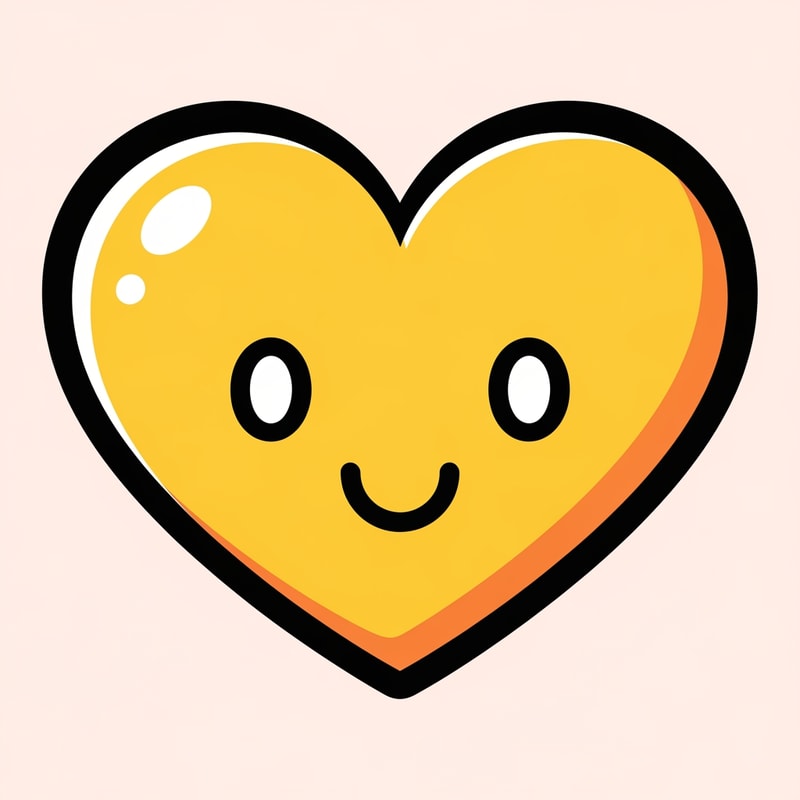 create an anime art looking flat vector heart cartoonish with black outline