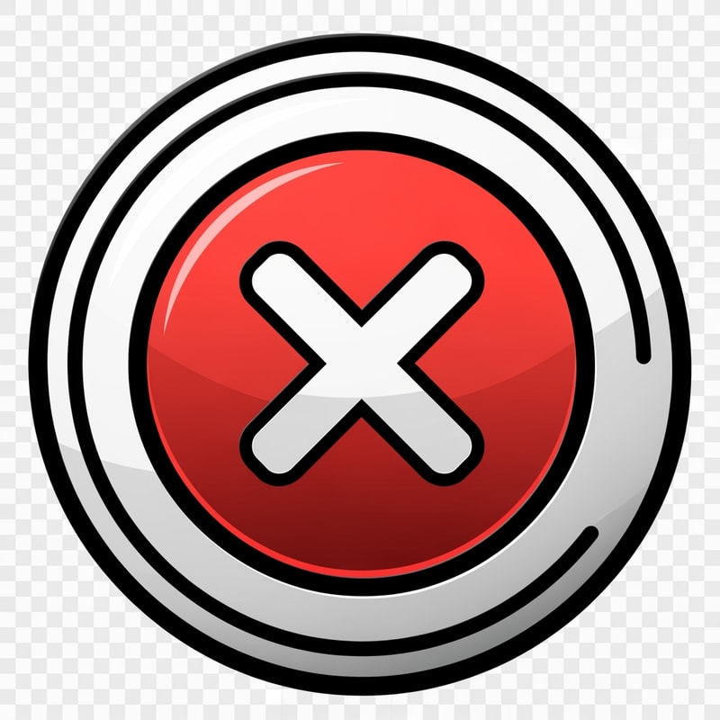 make a videogame close button dont put any words just a button make it cartoonish  but slightly cool modern looking with a transparent background and make it red and white and black with depth in color, stroke, design and detail but still cartoonish