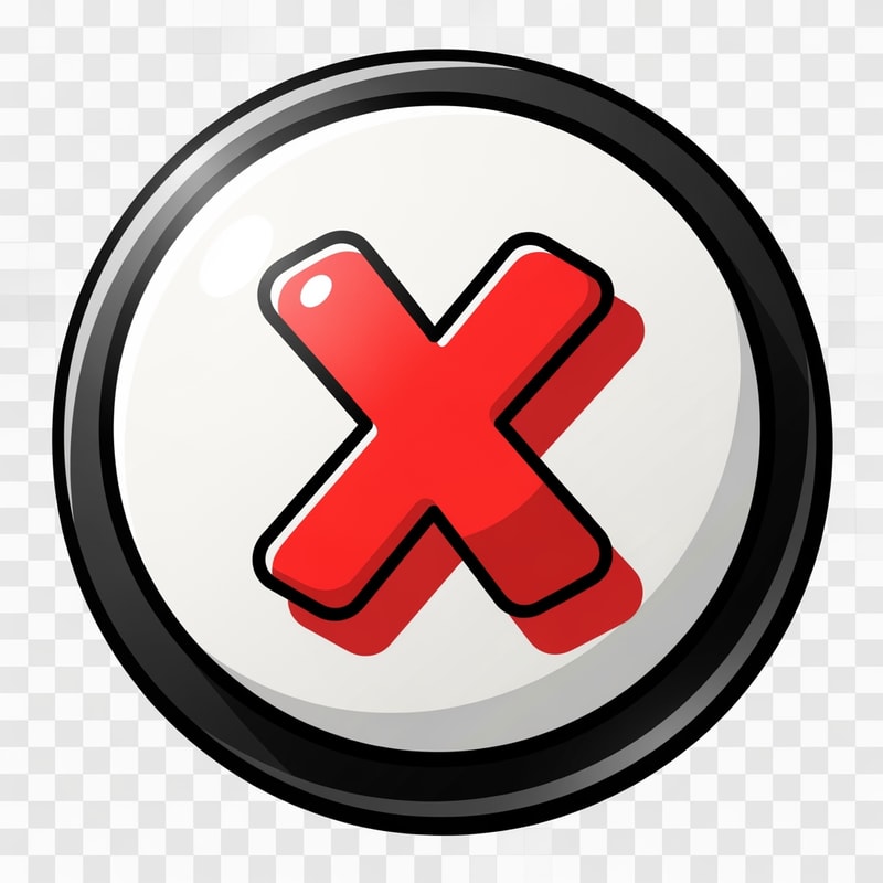 make a videogame close button dont put any words just a button make it cartoonish  but slightly cool modern looking with a transparent background and make it red and white and black with depth in color, stroke, design and detail but still cartoonish