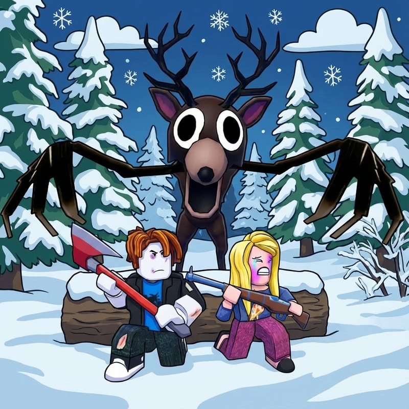 make the background slightly more cartoonish winter