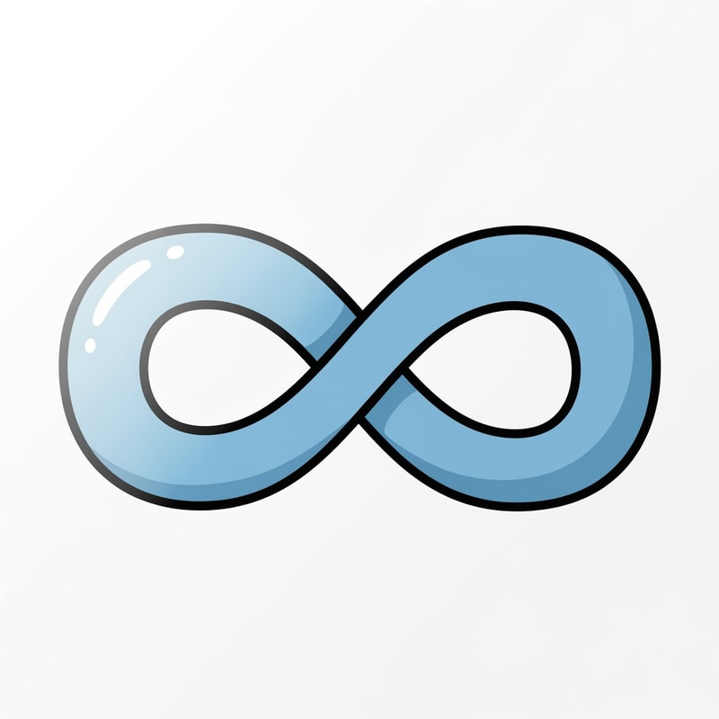 Create a cartoonish decor icon of the infinity symbol that is simple with no advanced extra effects, just good coloring, but keep it cartoonish and not realistic, make it have good shading and light blue