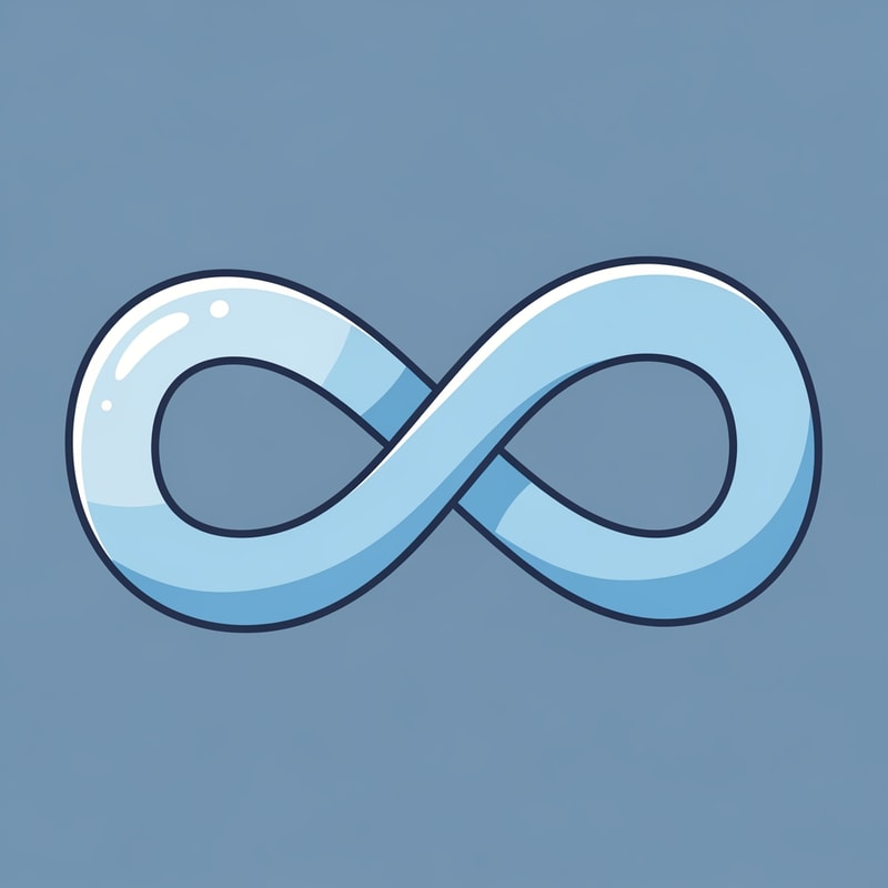 Create a cartoonish decor icon of the infinity symbol that is simple with no advanced extra effects, just good coloring, but keep it cartoonish and not realistic,. Make it have good shading and light blue