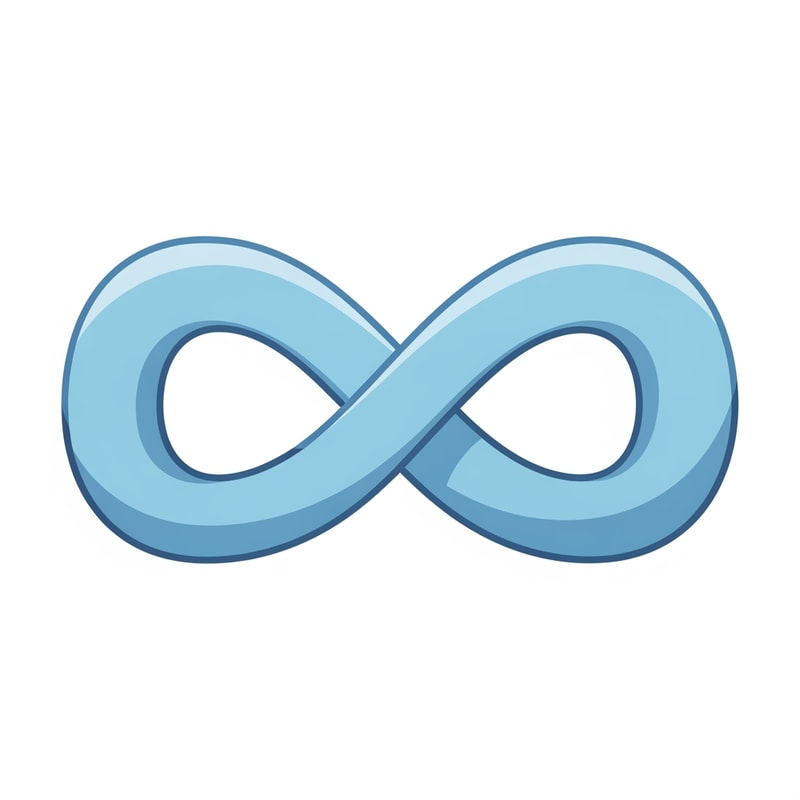 Create a cartoonish decor icon of the infinity symbol that is simple with no advanced extra effects, just good coloring, but keep it cartoonish and not realistic,. Make it have good shading and light blue