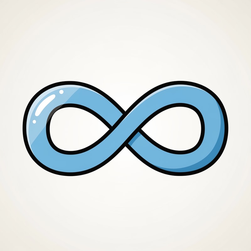 Create a cartoonish decor icon of the infinity symbol that is simple with no advanced extra effects, just good coloring, but keep it cartoonish and not realistic, make it have good shading and light blue