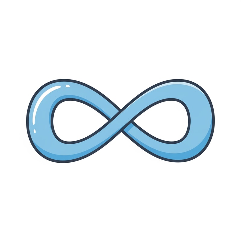create a cartoonish vecor icon of the infinity symbol thats simple with no advanced extra effects just good coloring but keep it cartoonish and not realistic make it light blue