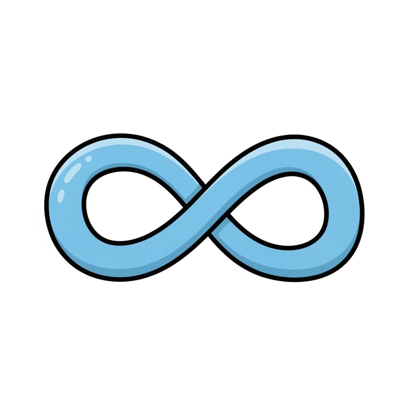 create a cartoonish vecor icon of the infinity symbol thats simple with no advanced extra effects just good coloring but keep it cartoonish and not realistic make it light blue