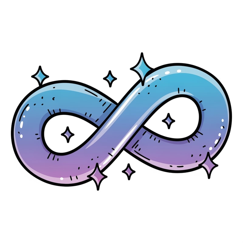 create a cartoonish vecor icon of the infinity symbol