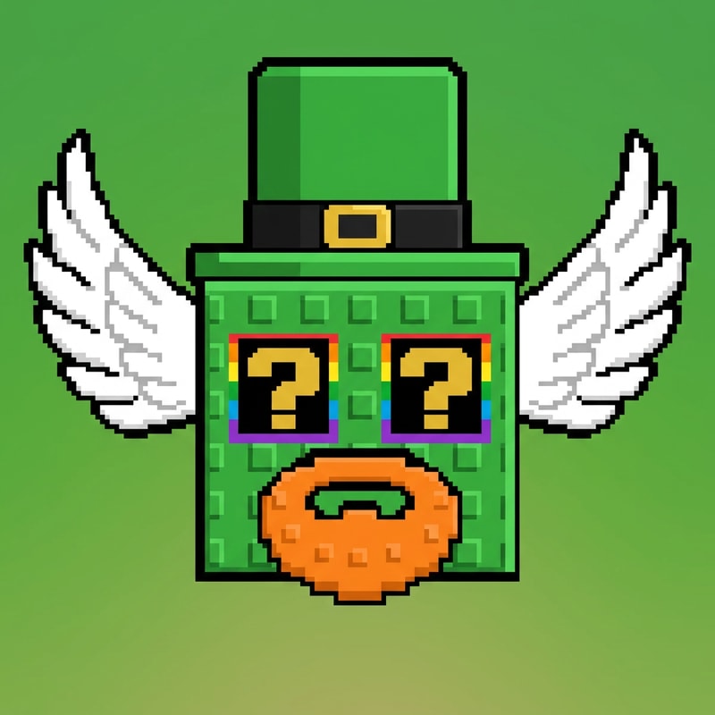 replace this green lucky block with this leprechaun lucky block ensure the leprechaun lucky block has the same art style and facing the same direction as the green lucky block