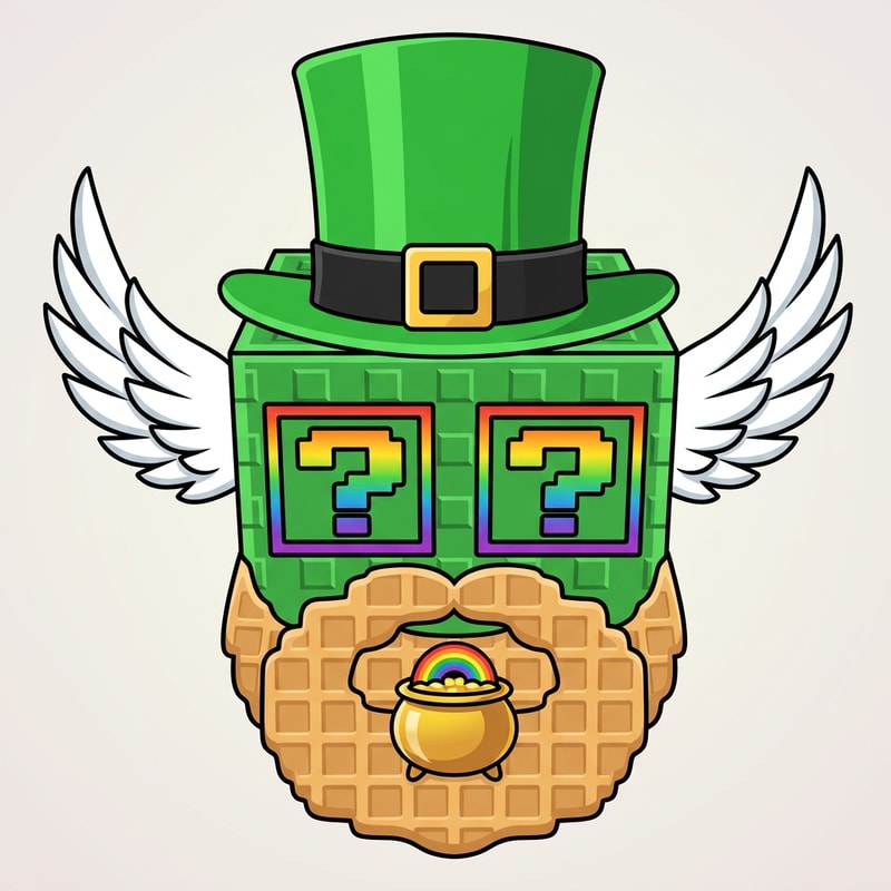 replace this green lucky block with this leprechaun lucky block ensure the leprechaun lucky block has the same art style and facing the same direction as the green lucky block