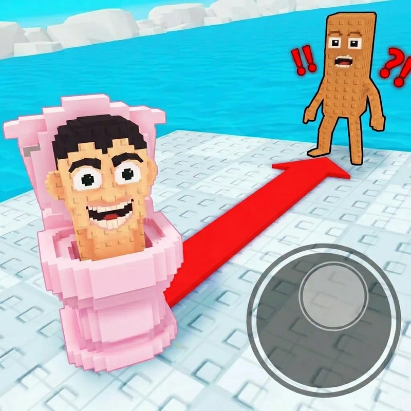 remove the black outline from the toilet make the arrow red and make the brown guy a little taller he looks squished
