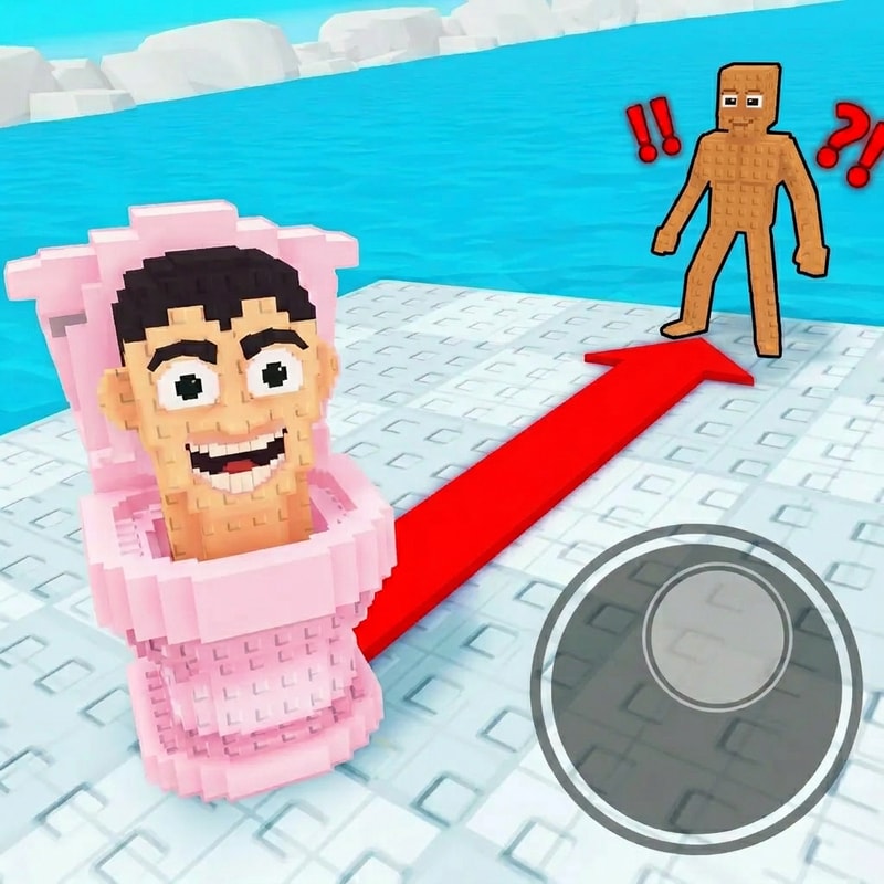 remove the black outline from the toilet make the arrow red and make the brown guy a little taller he looks squished