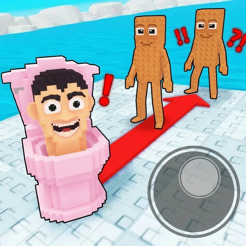 remove the black outline from the toilet make the arrow red and make the brown guy a little taller he looks squished