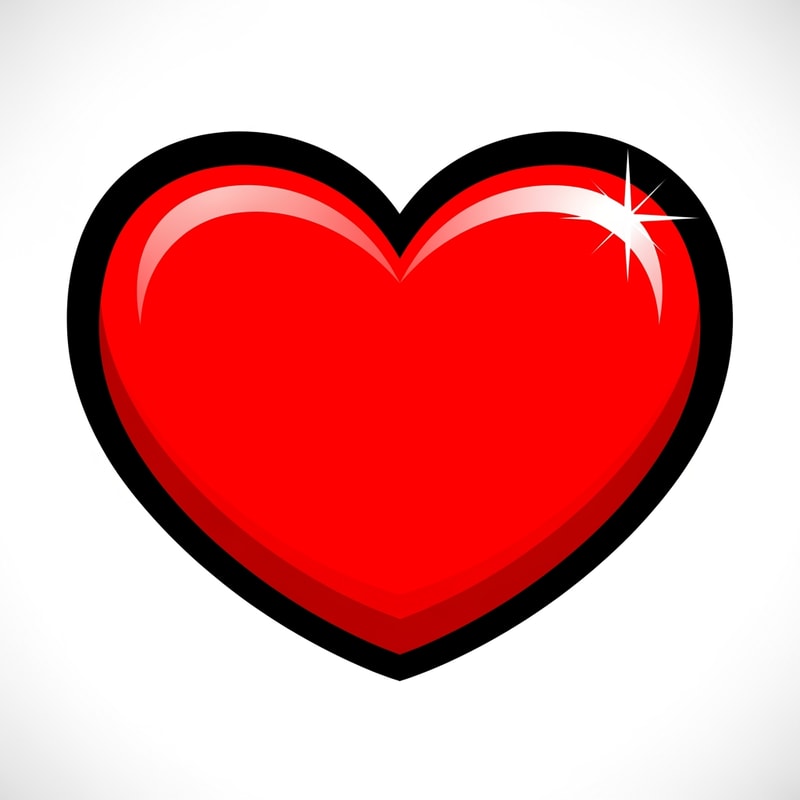 make a videogame style vector heart icon with a black outline