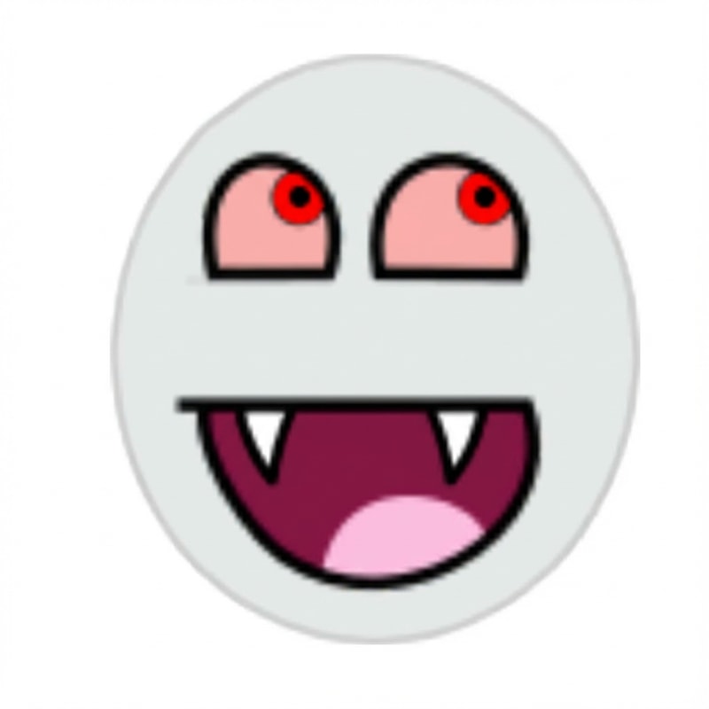 make this face look a vampire style whilst keeping the standard art style and changing absolutely nothing else. add/remove color if seen as necessary