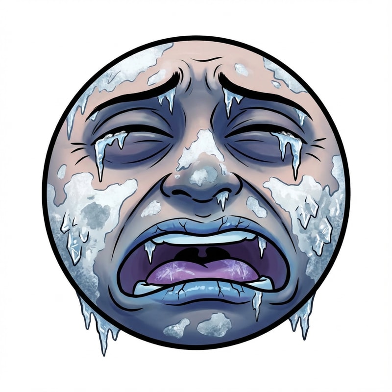 make this face look like it has frostbite by altering the facial expression