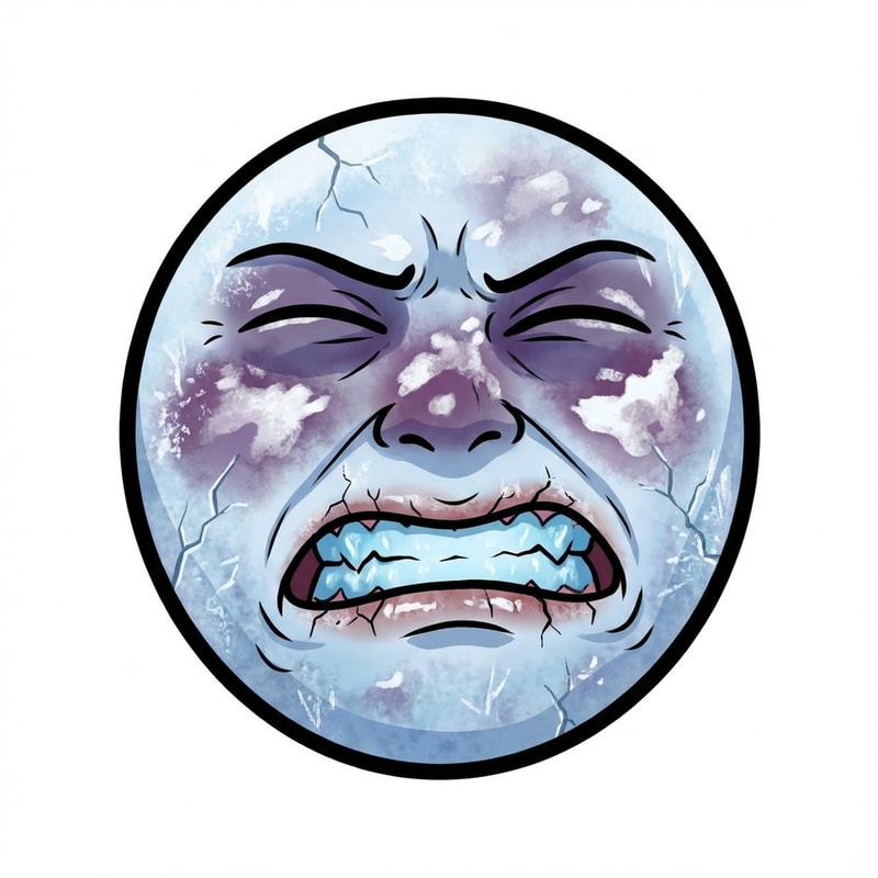 make this face look like it has frostbite by altering the facial expression