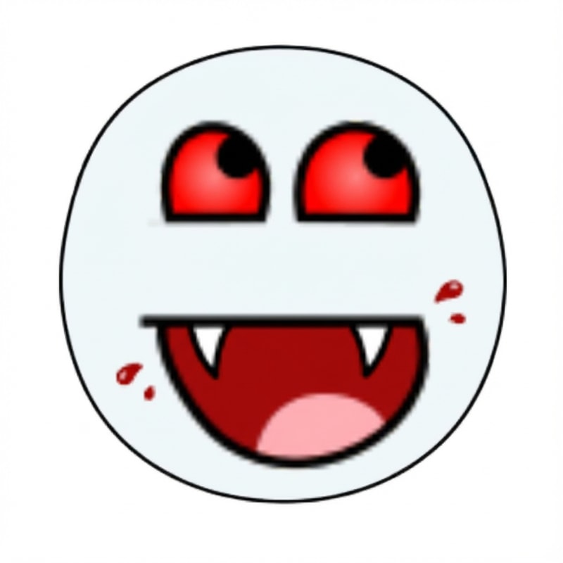 make this face look a vampire style whilst keeping the standard art style and changing absolutely nothing else. add/remove color if seen as necessary