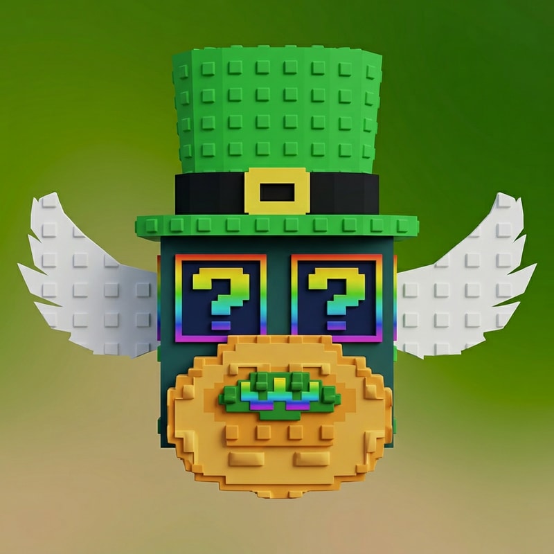 make this lucky block face forward exactly like this rainbow lucky block DO NOT ALTER THE DESIGN OF THE LEPRECHAUN LUCKY BLOCK WHATSOEVER