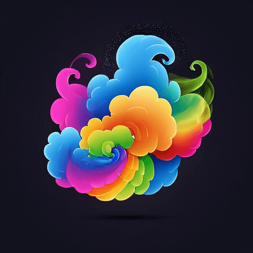 Professional logo design. Rainbow colored smoke cloud  <lora:sdxlbase20:1>