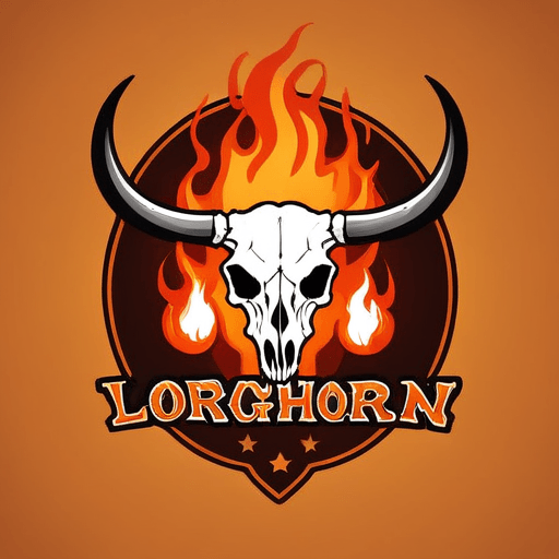 Professional logo design. Longhorn skull, fire, grill grate,  <lora:sdxlbase20:1>