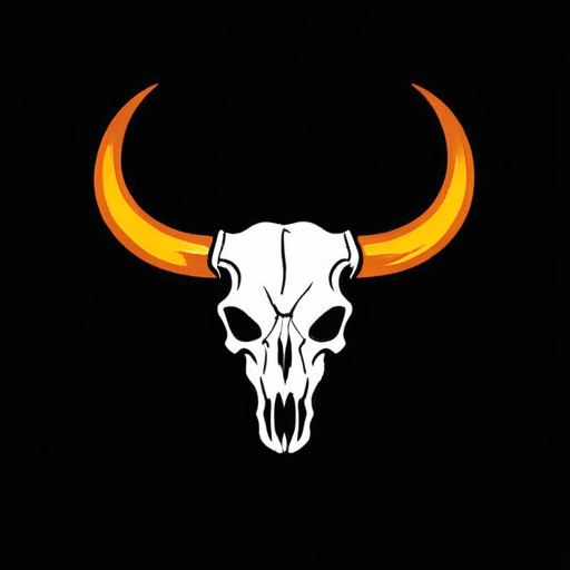 Professional logo design. Longhorn skull, fire, grill grate,  <lora:sdxlbase20:1>