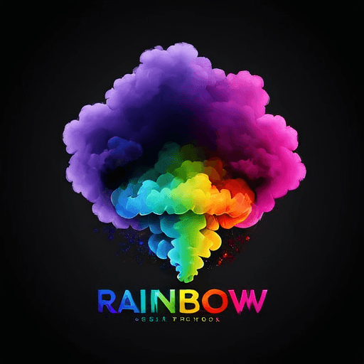 Professional logo design. Rainbow colored smoke cloud  <lora:sdxlbase20:1>
