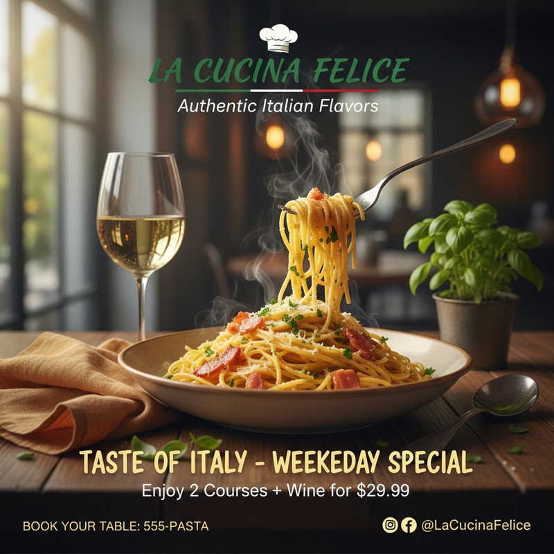 .You design me different types of restaurant posters. The posters must be unique. I will give these designs to the client.