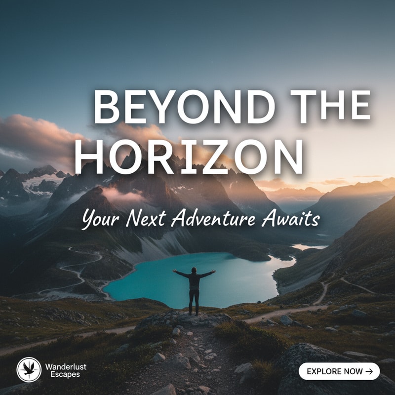 You design me a creative social media traveling poster Design . Design my social media poster with beautiful headlines. I will give these designs to the client. So the designs have to be unique.