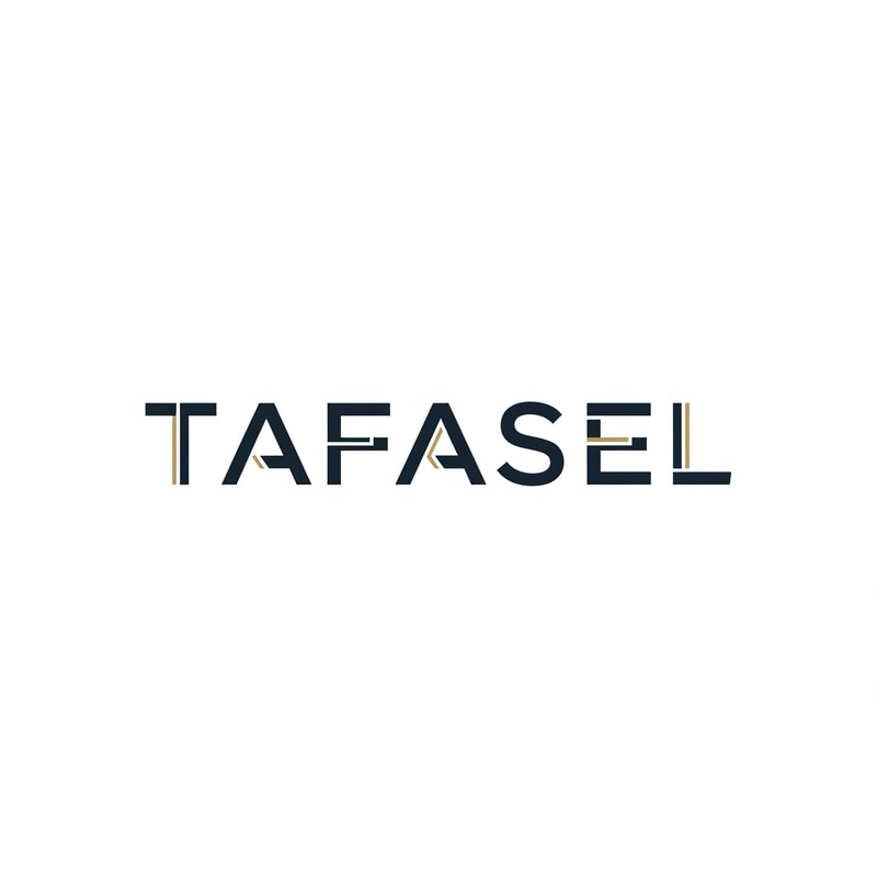 Design a premium, minimalist wordmark logo for a general contracting company named “TAFASEL” (Arabic meaning: "Details").

Core Concept:
The logo must visually represent precision, craftsmanship, and attention to detail — where small, well-designed elements form a strong and complete structure.

Design Approach:
- Use only the word “TAFASEL” as the logo (no icons or extra symbols)
- Integrate subtle micro-details into the letterforms (cuts, splits, or alignment shifts) to reflect construction precision and engineering accuracy
- Focus on the first letter “T” by giving it a refined structural identity inspired by beams, joints, or architectural balance
- The modification must be intelligent, minimal, and seamlessly integrated

Style:
- Minimalist, geometric, and highly professional
- Slight futuristic touch without losing corporate seriousness
- Inspired by architecture, engineering systems, and modular construction
- Clean, sharp edges with precise spacing and alignment

Typography:
- Custom geometric sans-serif style
- Slightly bold with engineered proportions
- Letters should feel constructed, not decorated
- Consider subtle segmentation in some letters to reflect “details”

Color Direction:
- Use deep, rich, non-light colors such as:
  - Dark navy
  - Graphite black
  - Deep steel blue
- Optional: very subtle refined accent (muted gold or dark cyan)
- Avoid bright or soft colors

Background:
- Pure white background only

Output:
- Centered composition
- Flat vector style (no mockups, no shadows, no heavy gradients)
- Extremely clean and scalable
- High resolution

Mood & Message:
- Precision
- Control
- Quality in every detail
- Quiet confidence and technical excellence