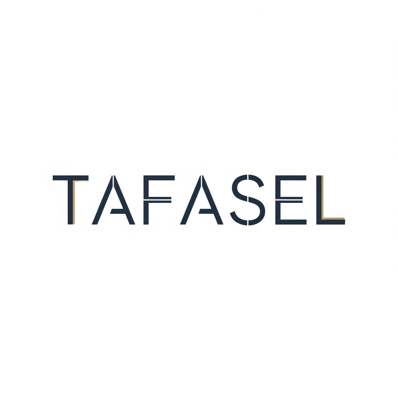 Design a premium, minimalist wordmark logo for a general contracting company named “TAFASEL” (Arabic meaning: "Details").

Core Concept:
The logo must visually represent precision, craftsmanship, and attention to detail — where small, well-designed elements form a strong and complete structure.

Design Approach:
- Use only the word “TAFASEL” as the logo (no icons or extra symbols)
- Integrate subtle micro-details into the letterforms (cuts, splits, or alignment shifts) to reflect construction precision and engineering accuracy
- Focus on the first letter “T” by giving it a refined structural identity inspired by beams, joints, or architectural balance
- The modification must be intelligent, minimal, and seamlessly integrated

Style:
- Minimalist, geometric, and highly professional
- Slight futuristic touch without losing corporate seriousness
- Inspired by architecture, engineering systems, and modular construction
- Clean, sharp edges with precise spacing and alignment

Typography:
- Custom geometric sans-serif style
- Slightly bold with engineered proportions
- Letters should feel constructed, not decorated
- Consider subtle segmentation in some letters to reflect “details”

Color Direction:
- Use deep, rich, non-light colors such as:
  - Dark navy
  - Graphite black
  - Deep steel blue
- Optional: very subtle refined accent (muted gold or dark cyan)
- Avoid bright or soft colors

Background:
- Pure white background only

Output:
- Centered composition
- Flat vector style (no mockups, no shadows, no heavy gradients)
- Extremely clean and scalable
- High resolution

Mood & Message:
- Precision
- Control
- Quality in every detail
- Quiet confidence and technical excellence