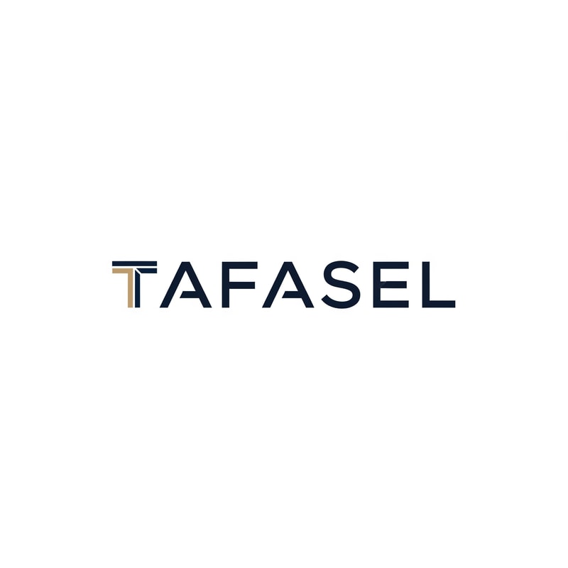 Design a clean, minimalist, and futuristic wordmark logo for a general contracting company named “TAFASEL”.

Concept:
- The logo must be purely typographic using the word “TAFASEL” only (no icons or إضافات خارجية).
- Introduce a subtle, intelligent design twist on the first letter “T” to reflect engineering or construction (e.g., structural beam, modular joint, architectural alignment).
- The modification must be minimal, precise, and seamlessly integrated — not decorative or exaggerated.

Style:
- Modern, professional, and high-end corporate identity
- Minimalist with a futuristic touch
- Strong geometric construction and visual balance
- Clean lines, sharp edges, and precise spacing
- Reflects reliability, structure, and technical excellence

Typography:
- Custom geometric sans-serif style
- Slightly bold weight
- Balanced kerning and alignment
- Letters should feel engineered, not stylized

Colors:
- Use a refined, non-light color palette such as:
  - Deep navy
  - Graphite / charcoal black
  - Dark steel blue
- Optional: very subtle accent (e.g., muted metallic gold or deep cyan)
- Avoid bright, neon, or washed-out colors

Background:
- Pure white background only

Output:
- Centered composition
- Flat design (no mockups, no shadows, no textures, no gradients unless extremely subtle)
- Vector style appearance (sharp and scalable)
- High resolution

Mood:
- Confident, precise, and modern
- Slightly futuristic but still practical and grounded for a construction company
