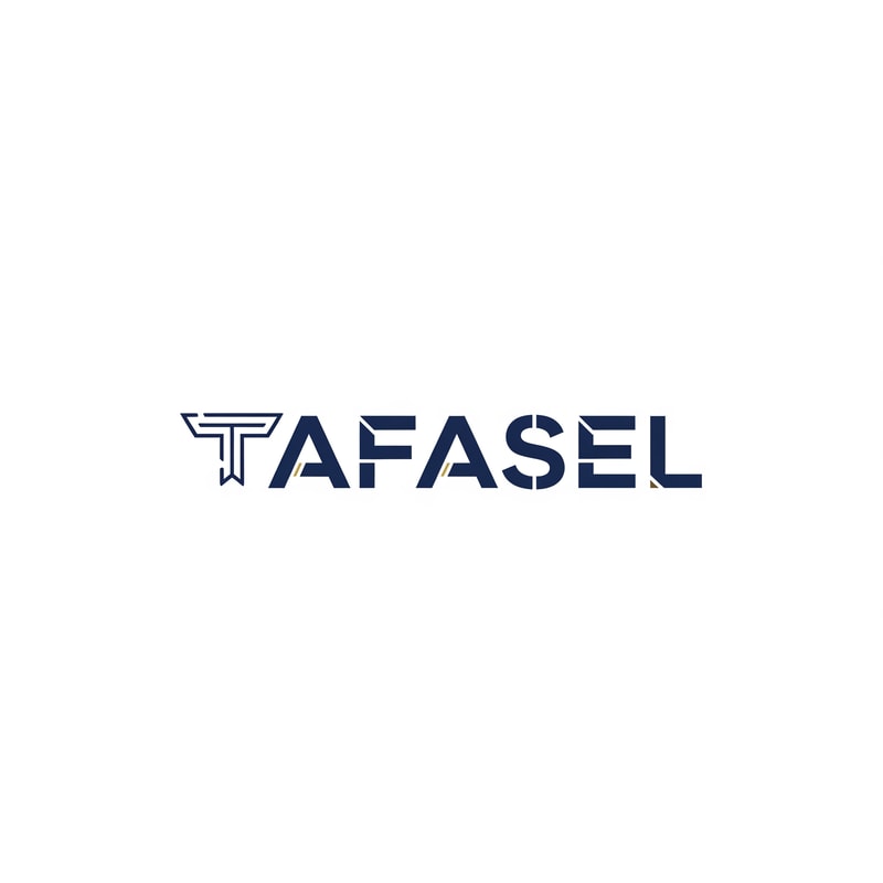 Design a premium, minimalist wordmark logo for a general contracting company named “TAFASEL” (Arabic meaning: "Details").

Core Concept:
The logo must visually represent precision, craftsmanship, and attention to detail — where small, well-designed elements form a strong and complete structure.

Design Approach:
- Use only the word “TAFASEL” as the logo (no icons or extra symbols)
- Integrate subtle micro-details into the letterforms (cuts, splits, or alignment shifts) to reflect construction precision and engineering accuracy
- Focus on the first letter “T” by giving it a refined structural identity inspired by beams, joints, or architectural balance
- The modification must be intelligent, minimal, and seamlessly integrated

Style:
- Minimalist, geometric, and highly professional
- Slight futuristic touch without losing corporate seriousness
- Inspired by architecture, engineering systems, and modular construction
- Clean, sharp edges with precise spacing and alignment

Typography:
- Custom geometric sans-serif style
- Slightly bold with engineered proportions
- Letters should feel constructed, not decorated
- Consider subtle segmentation in some letters to reflect “details”

Color Direction:
- Use deep, rich, non-light colors such as:
  - Dark navy
  - Graphite black
  - Deep steel blue
- Optional: very subtle refined accent (muted gold or dark cyan)
- Avoid bright or soft colors

Background:
- Pure white background only

Output:
- Centered composition
- Flat vector style (no mockups, no shadows, no heavy gradients)
- Extremely clean and scalable
- High resolution

Mood & Message:
- Precision
- Control
- Quality in every detail
- Quiet confidence and technical excellence
