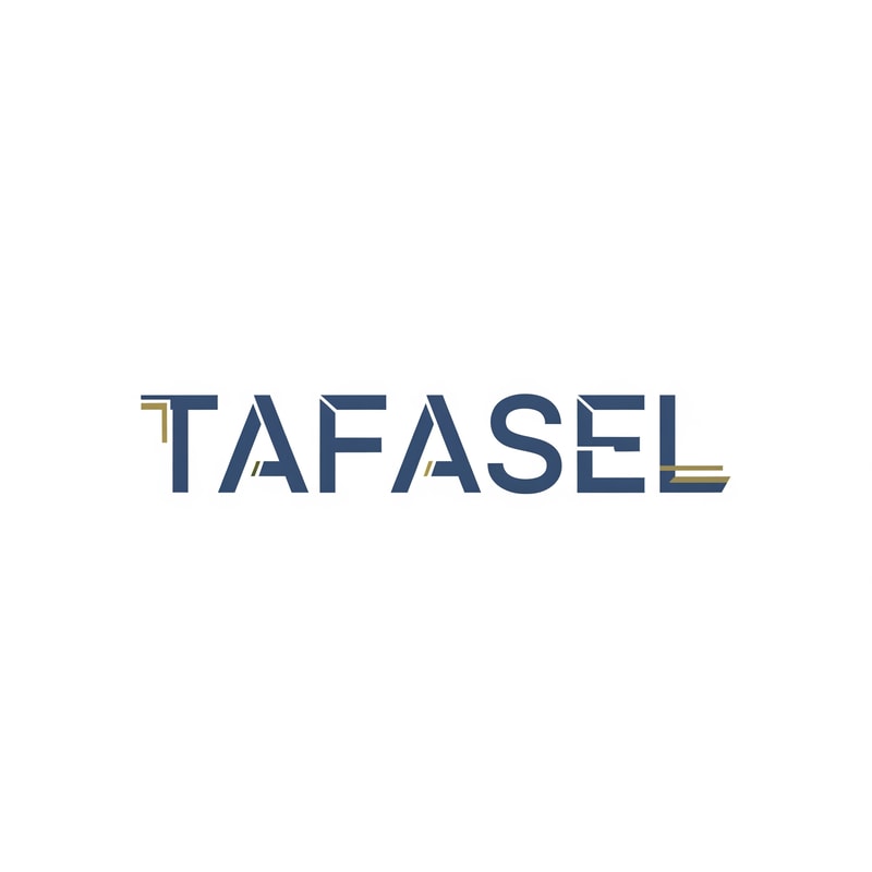 Design a premium, minimalist wordmark logo for a general contracting company named “TAFASEL” (Arabic meaning: "Details").

Core Concept:
The logo must visually represent precision, craftsmanship, and attention to detail — where small, well-designed elements form a strong and complete structure.

Design Approach:
- Use only the word “TAFASEL” as the logo (no icons or extra symbols)
- Integrate subtle micro-details into the letterforms (cuts, splits, or alignment shifts) to reflect construction precision and engineering accuracy
- Focus on the first letter “T” by giving it a refined structural identity inspired by beams, joints, or architectural balance
- The modification must be intelligent, minimal, and seamlessly integrated

Style:
- Minimalist, geometric, and highly professional
- Slight futuristic touch without losing corporate seriousness
- Inspired by architecture, engineering systems, and modular construction
- Clean, sharp edges with precise spacing and alignment

Typography:
- Custom geometric sans-serif style
- Slightly bold with engineered proportions
- Letters should feel constructed, not decorated
- Consider subtle segmentation in some letters to reflect “details”

Color Direction:
- Use deep, rich, non-light colors such as:
  - Dark navy
  - Graphite black
  - Deep steel blue
- Optional: very subtle refined accent (muted gold or dark cyan)
- Avoid bright or soft colors

Background:
- Pure white background only

Output:
- Centered composition
- Flat vector style (no mockups, no shadows, no heavy gradients)
- Extremely clean and scalable
- High resolution

Mood & Message:
- Precision
- Control
- Quality in every detail
- Quiet confidence and technical excellence