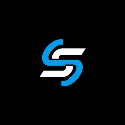 Professional logo design. Monogram icon for a minimalist tech company named "Syntech": A modern monogram icon merging "S" and "T" into a single, cohesive symbol with a bold, geometric "T" centered and a smooth, futuristic "S" wrapping around it, using negative space for clever readability. Electric blue, white, and black color palette. Flat vector style with subtle, integrated circuit-inspired details within the "S" shape. Designed for dark mode, appearing perfect on a black background with blue and white icon. Clean, scalable, professional, and suitable for a tech, software, or AI company.