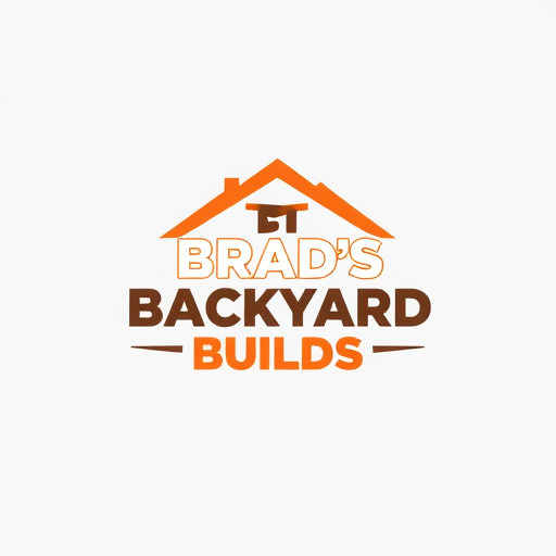 Professional logo design. Create a modern and slightly masculine idiogram logo for 'Brad's Backyard Builds', a company that assembles high-end kids' play equipment such as monkey bars, trampolines, and swing sets. Use a color palette based on reds and oranges. The logo should look modern, literal, and sophisticated, appealing to wealthy, time-poor parents. Incorporate elements that subtly suggest play equipment, construction, or backyard fun, but keep the design clean, geometric, and professional, suitable for a premium brand. Avoid overly playful or childish styles; focus on a trustworthy and high-quality appearance.
