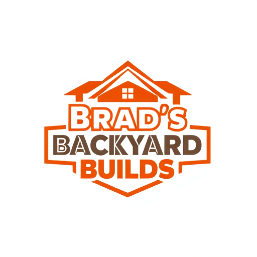 Professional logo design. Create a modern and slightly masculine idiogram logo for 'Brad's Backyard Builds', a company that assembles high-end kids' play equipment such as monkey bars, trampolines, and swing sets. Use a color palette based on reds and oranges. The logo should look modern, literal, and sophisticated, appealing to wealthy, time-poor parents. Incorporate elements that subtly suggest play equipment, construction, or backyard fun, but keep the design clean, geometric, and professional, suitable for a premium brand. Avoid overly playful or childish styles; focus on a trustworthy and high-quality appearance.