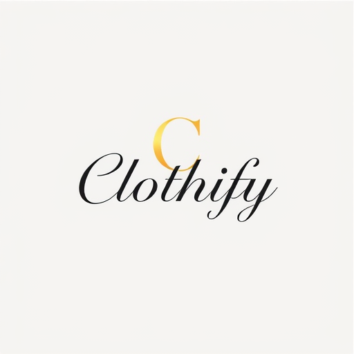 Professional logo design. Luxury monogram logo design for a premium clothing brand named "Clothify". Elegant and minimalist typography with a bold, custom letter "C" as the main symbol. Clean lines, sophisticated curves, subtle gold accents. Timeless, versatile, and perfect for use on clothing tags, labels, and packaging. Vector, flat design, high resolution.