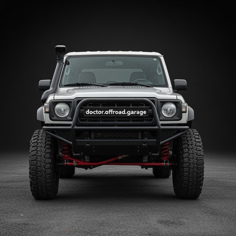 یک لوگو طراحی کن برای یک گاراژ ماشین که برای تویونینگ کردن ماشین ها است می خواهم میخواهم لوگو تصویری و تلفیقی باشد مینیمال و خطی و ساده طراحی شود  نام آن doctor.offroad.garage  است می توانی از حروف برای طراحی این لوگو با المانهای جیپ استفاده کنی رنگ لوگو متناسب با این نوع کار باشد طوری طراحی شود که نشاندهنده توینیگ ماشین های آفرودی باشد کلمه OFFROAD به شکل یک چراغ های جیپ در آید منوگرام طراحی کن