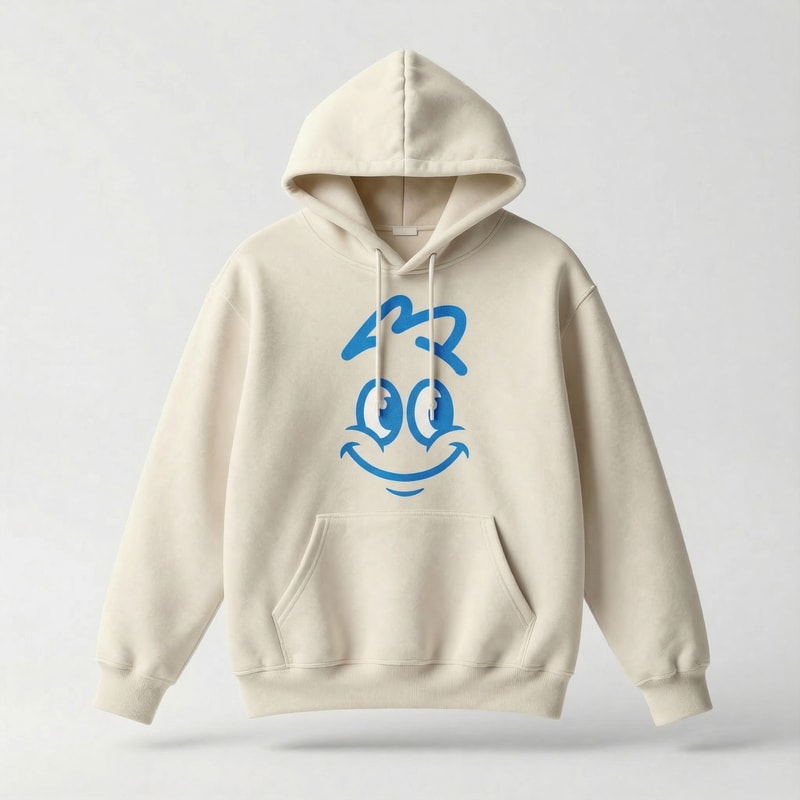 помести весь брендинг с фото на это худи.  Для демонстрации выделите также такие элементы, как улыбка, улыбка в глазах, волосы. Я хочу увидеть, как все эти мелкие элементы оживают в макете брендинга. Удалите не относящийся к делу текст.