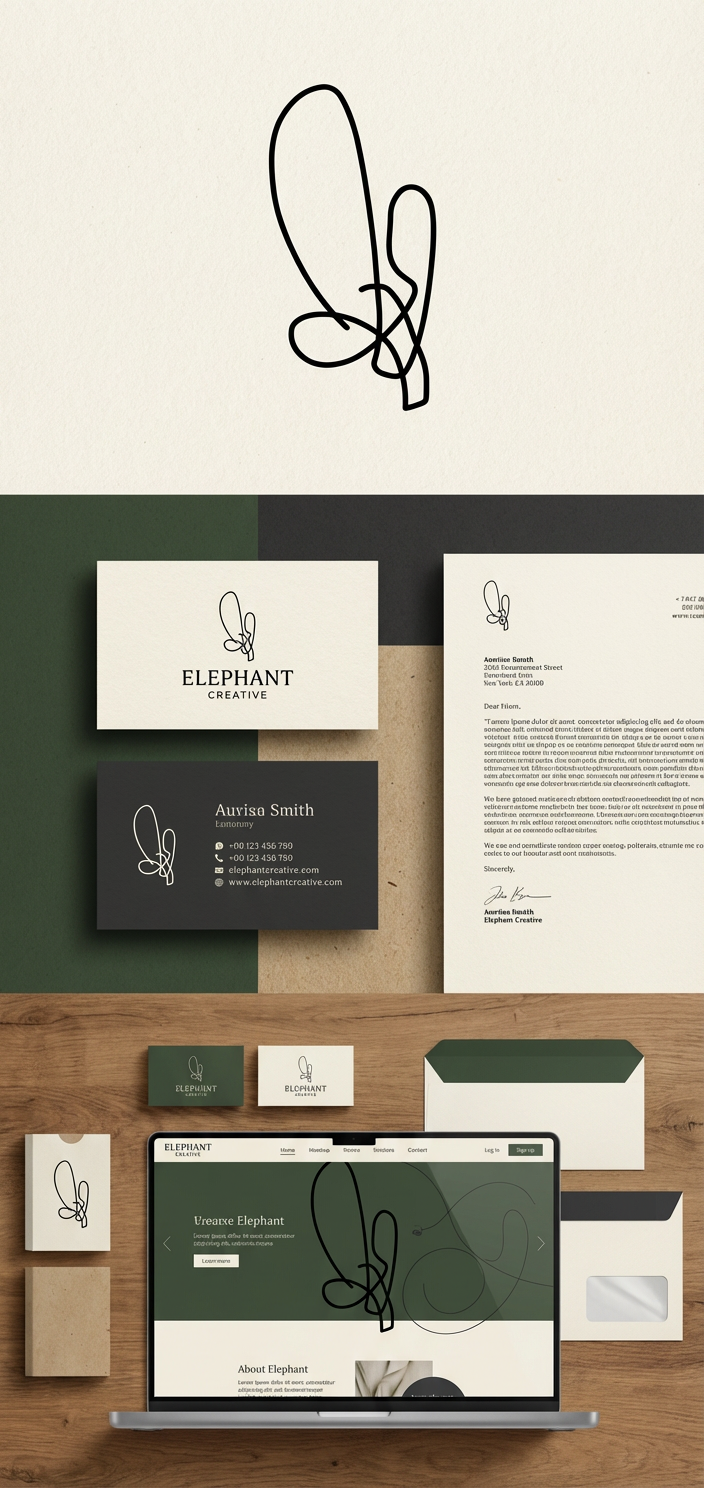 I want to see this elephant logo developed into a more complete branding based on the attached examples" -- and you add the logo in the prompt bar or automatino workflow