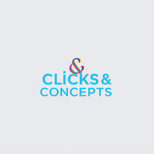 Professional logo design. Act as a highly experienced graphic designer with 25 years of expertise in creating logos for startups. Design a logo for 'Clicks & Concepts,' an event management company specializing in private birthdays, corporate events, and photoshoots. The logo should combine a Wordmark and logo mark highligting the Letters C, &, C to reflect the startup's dynamic identity. Use sky blue as the primary color, and suggest a complementary color combination that works well with it. Focus on a vibrant color palette that appeals to younger audiences. The design should balance playfulness with professionalism to resonate with both corporate and private clients.