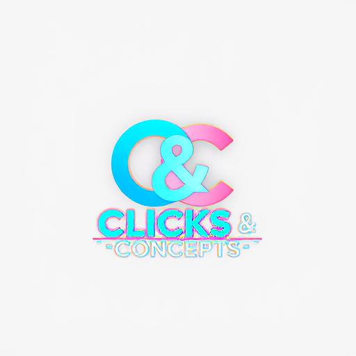 Professional logo design. Act as a highly experienced graphic designer with 25 years of expertise in creating logos for startups. Design a logo for 'Clicks & Concepts,' an event management company specializing in private birthdays, corporate events, and photoshoots. The logo should combine a Wordmark and logo mark highligting the Letters C, &, C to reflect the startup's dynamic identity. Use sky blue as the primary color, and suggest a complementary color combination that works well with it. Focus on a vibrant color palette that appeals to younger audiences. The design should balance playfulness with professionalism to resonate with both corporate and private clients.