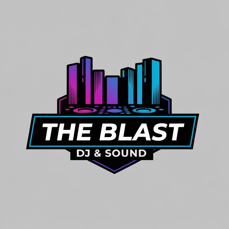 Professional logo design. give me logo for dj company and company name is The Blast DJ & Sound