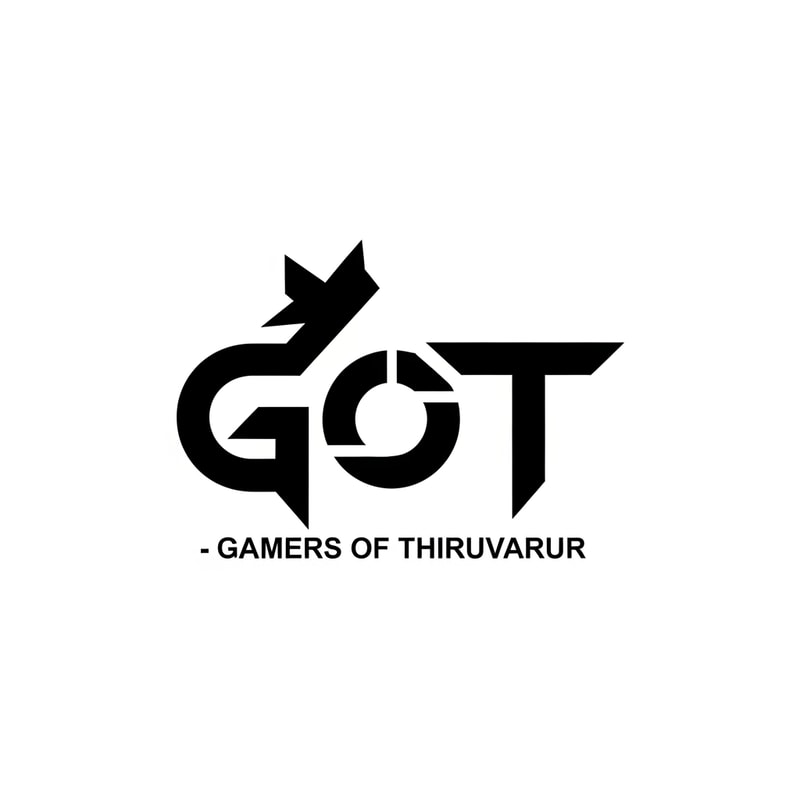 Design a clean and minimal esports logo mark for “GOT – Gamers of Thiruvarur”.
Create a bold abstract symbol using sharp geometric shapes and strong negative space.
Modern gaming logo, flat vector style, no shadows or gradients.
High readability at small sizes, white background.
