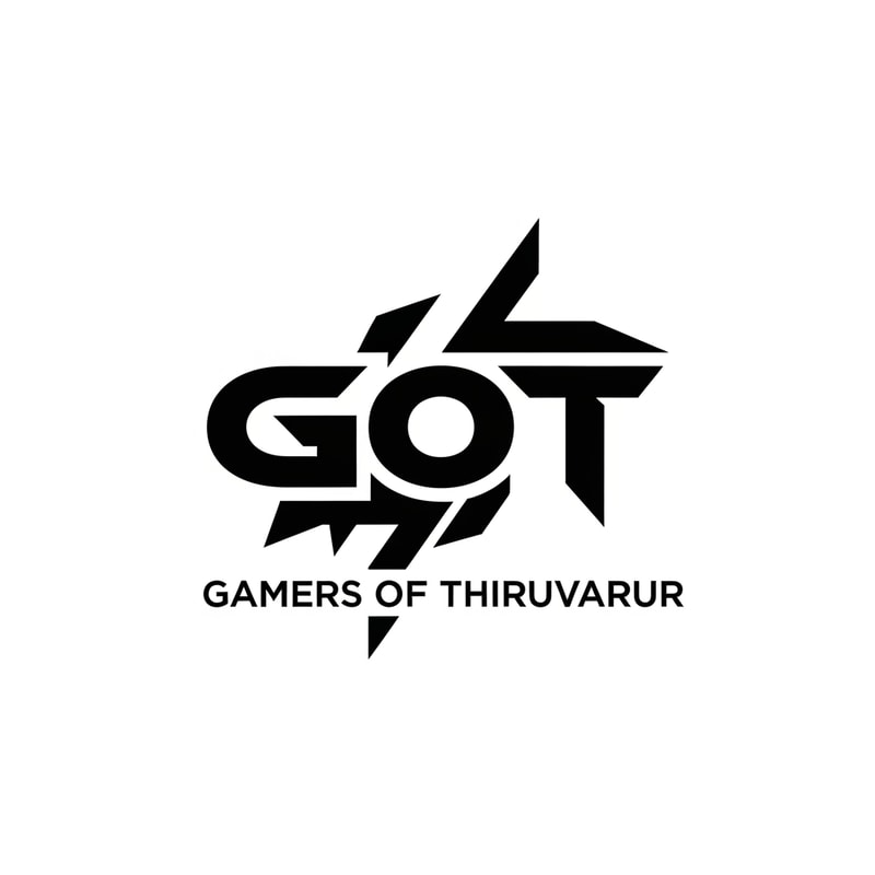 Design a clean and minimal esports logo mark for “GOT – Gamers of Thiruvarur”.
Create a bold abstract symbol using sharp geometric shapes and strong negative space.
Modern gaming logo, flat vector style, no shadows or gradients.
High readability at small sizes, white background.